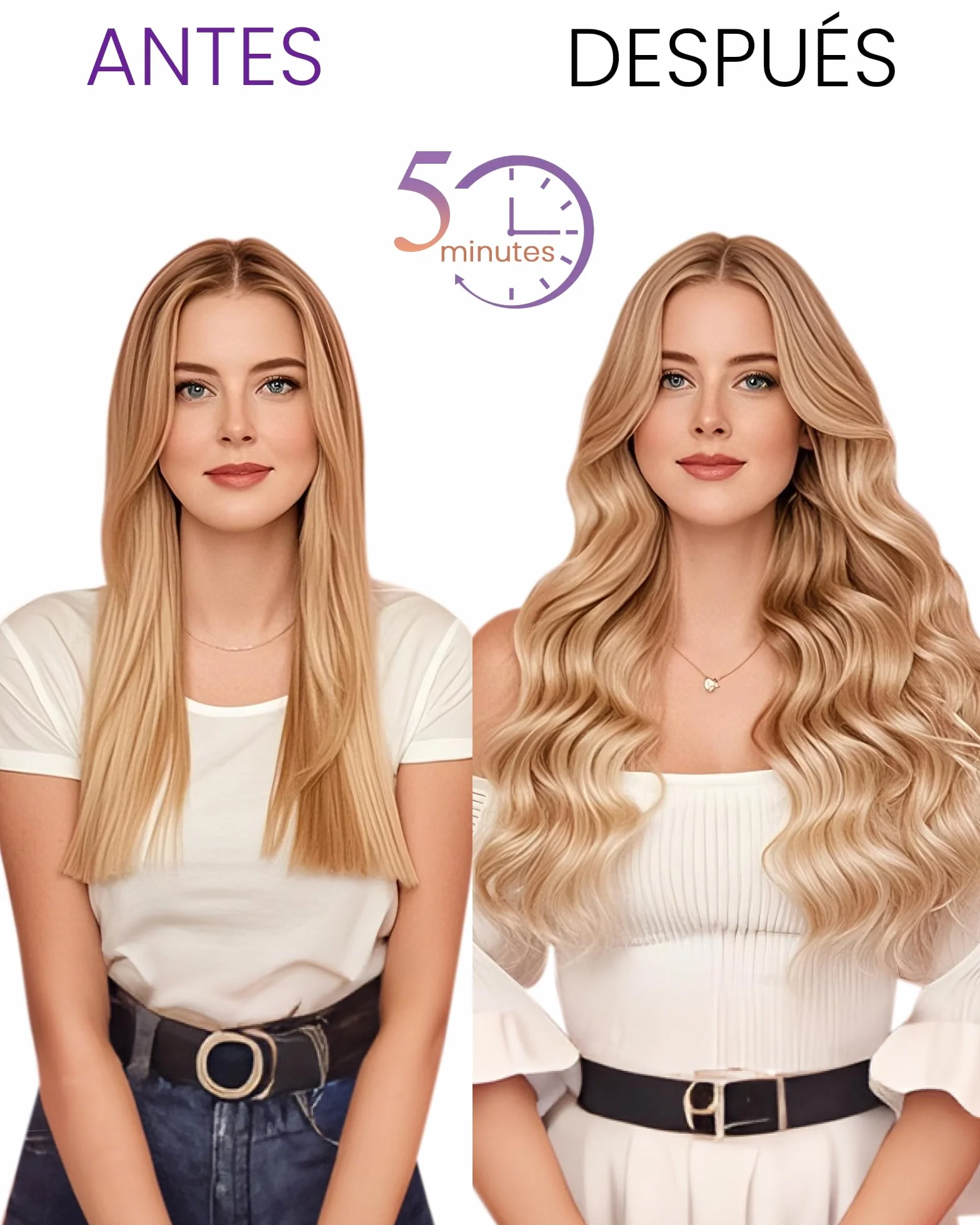 LaaVoo Extensiones de Clip de Pelo Natural Balayage Castaño Claro Extensiones Clip Castaño Claro Ombre Rubio Dorado Extensiones Pelo Natural Con Clip 45cm/18Pulgadas 7piezas/120g #8/16/8