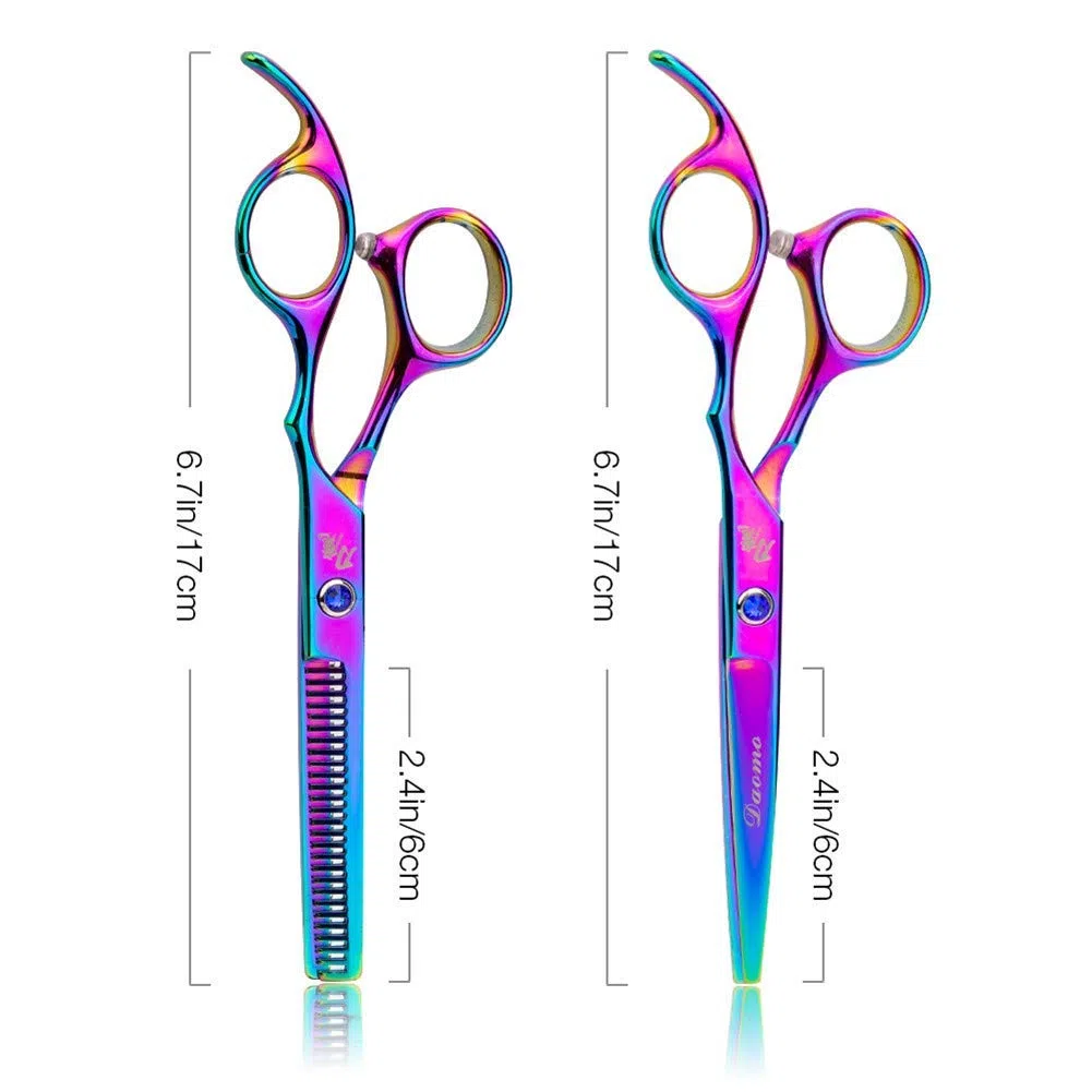 XINGYU Tijeras para el Cabello Acero Inoxidable Peluquería Peluquería Herramientas Banda Negro Paquete 2 Piezas