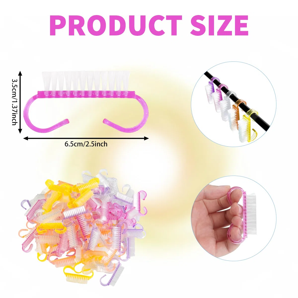 420 cepillos de uñas con mango a granel, 5 colores, cepillo de limpieza de uñas, herramienta de limpieza para hombres y mujeres para uñas y dedos más limpios