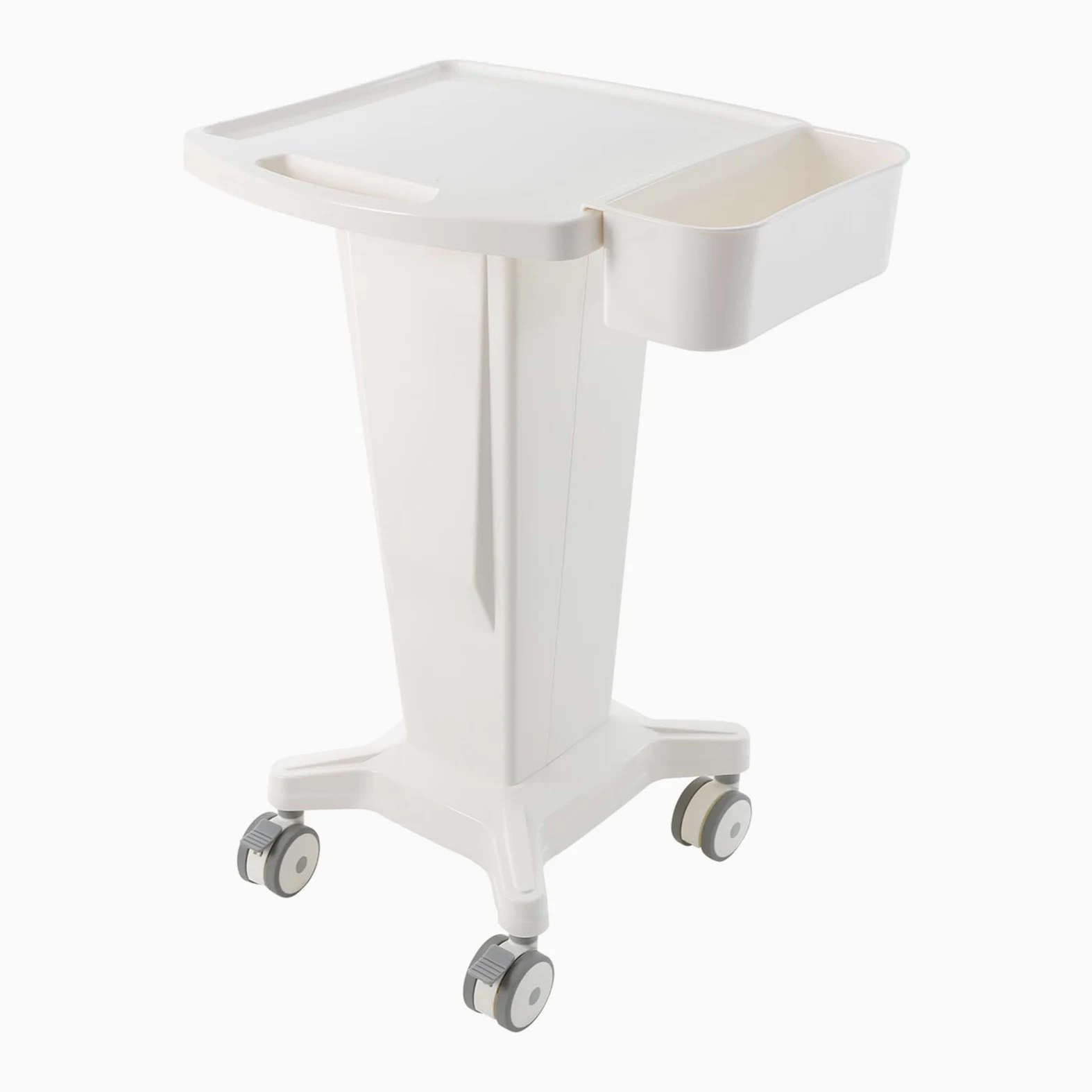 Carro móvil ABS 60 kg bandeja 40 x 36 cm soporte lateral 4 ruedas 2 frenos