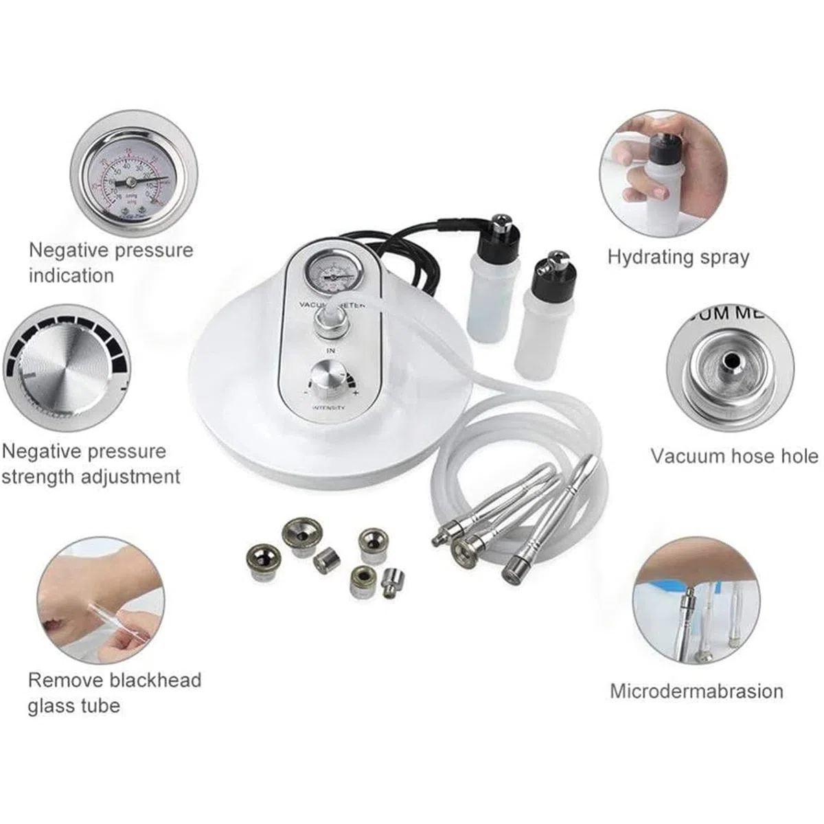 Máquina De Diamante De Microdermoabrasión 3 En 1, Rejuvenecimiento De La Piel Lifting Tensado Dispositivo De Belleza para Removedor De Espinillas Al Vacío Protección De La Piel