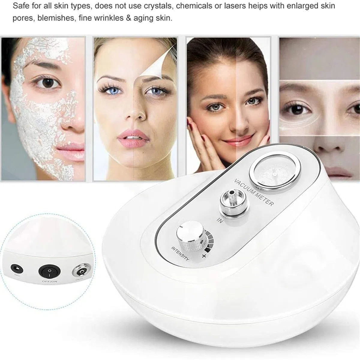 Máquina De Diamante De Microdermoabrasión 3 En 1, Rejuvenecimiento De La Piel Lifting Tensado Dispositivo De Belleza para Removedor De Espinillas Al Vacío Protección De La Piel
