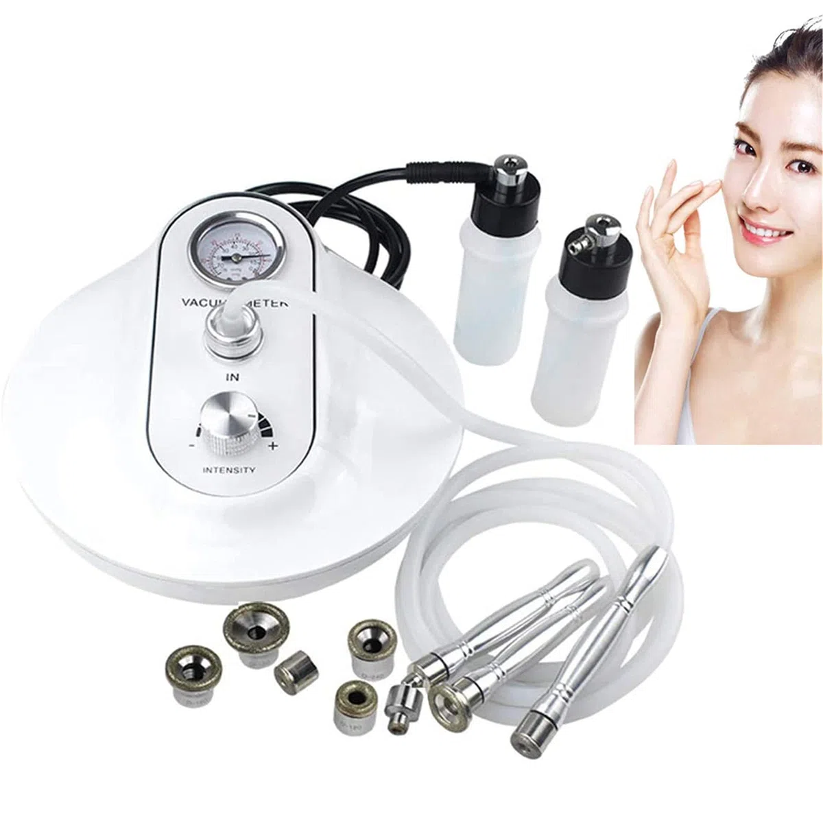 Máquina De Diamante De Microdermoabrasión 3 En 1, Rejuvenecimiento De La Piel Lifting Tensado Dispositivo De Belleza para Removedor De Espinillas Al Vacío Protección De La Piel