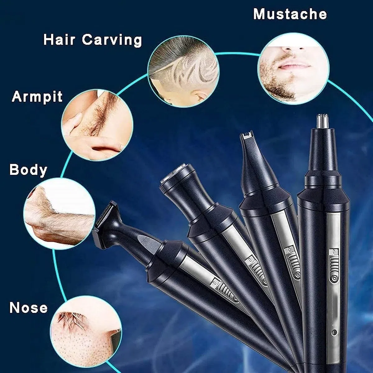 Trimmer del Cabello de la Oreja y la Nariz, la Recortadora Profesional de la Nariz for Hombres y Mujeres Eye Cy Cyebrow Pein Facial Trimmer Kit de Aseo Corporal, Impermeable fácil Limpieza