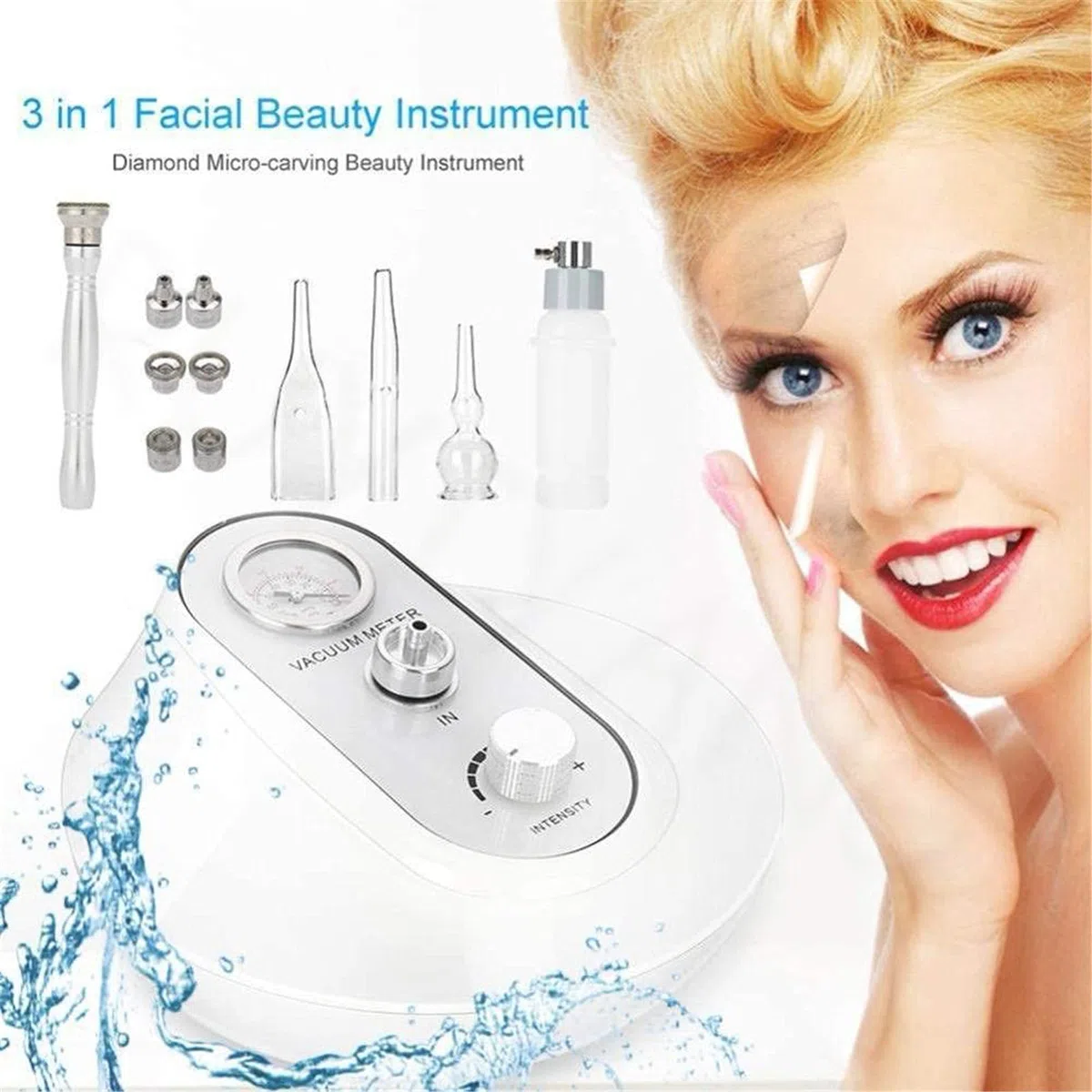 Máquina De Diamante De Microdermoabrasión 3 En 1, Rejuvenecimiento De La Piel Lifting Tensado Dispositivo De Belleza para Removedor De Espinillas Al Vacío Protección De La Piel