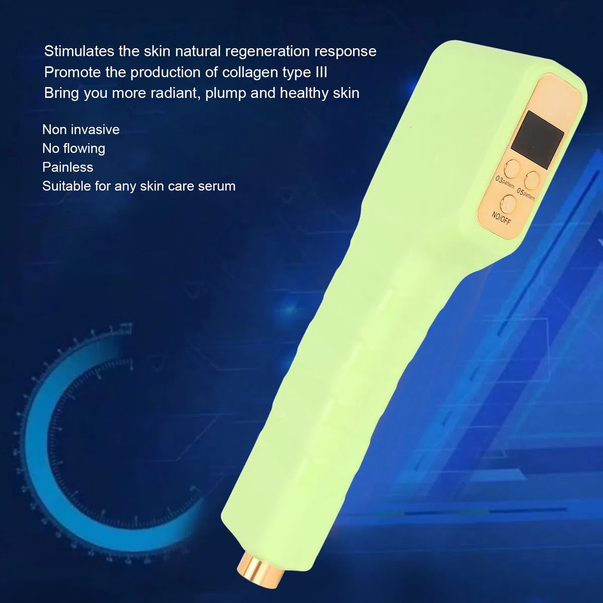 Pluma de inyección hialurónica automática, pluma inyectora facial para eliminación de lipólisis de arrugas, máquina de cuidado facial para apretar la piel (verde)