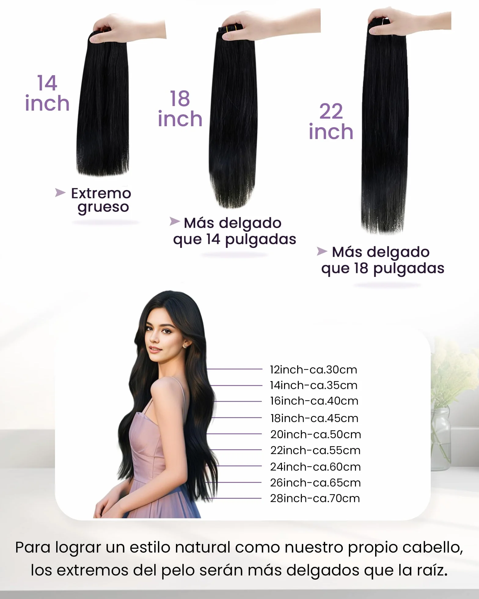 LaaVoo Extensiones de Clip de Pelo Natural Balayage Castaño Claro Extensiones Clip Castaño Claro Ombre Rubio Dorado Extensiones Pelo Natural Con Clip 45cm/18Pulgadas 7piezas/120g #8/16/8